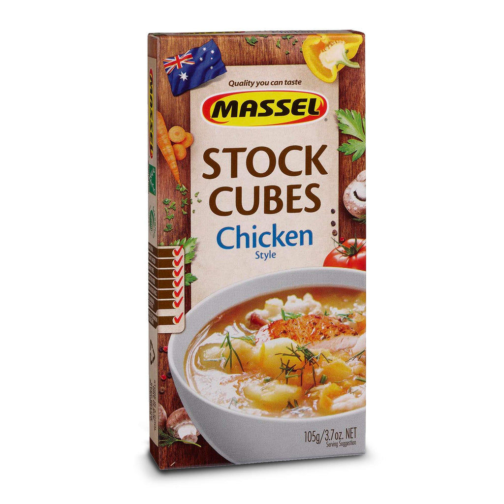 A box of Massel Ultracube Chicken Style Stock Cubes