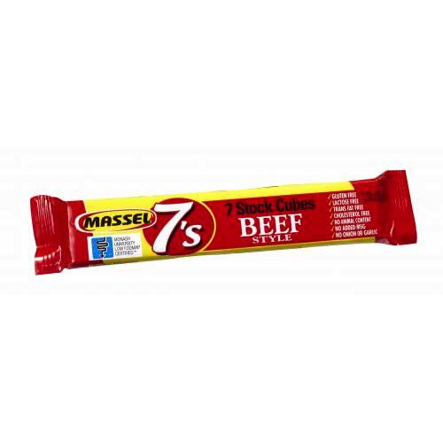 A packet of Massel 7's Beef Style Stock Cubes