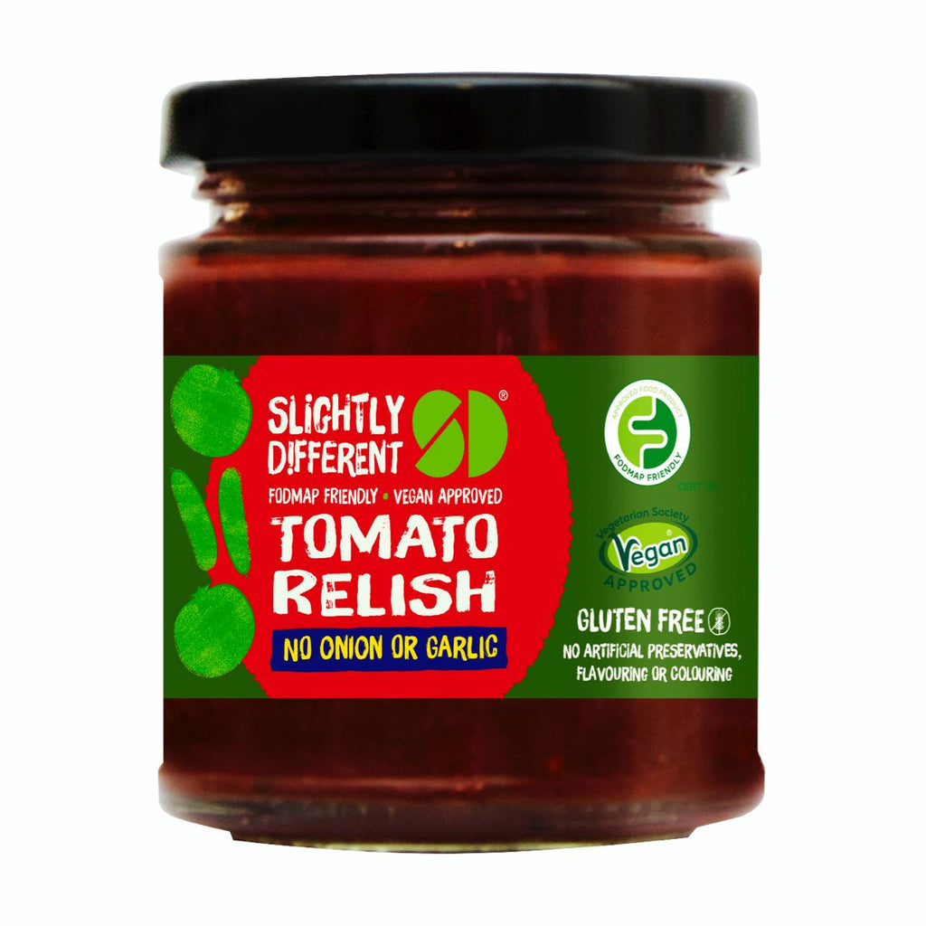 A jar of Slightly Different's Tomato Relish